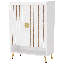 Armoire à chaussures 29,6 po en bois blanc et or avec portes, range-chaussures à 7 niveaux-1875000778-1875000781