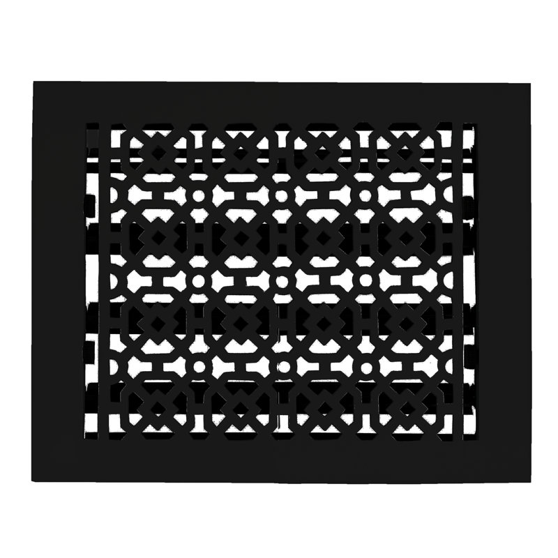 Grille en fonte d'aluminium Achtek 8 po x 8 po, Noir thermolaqué, Mur avec trous de vis