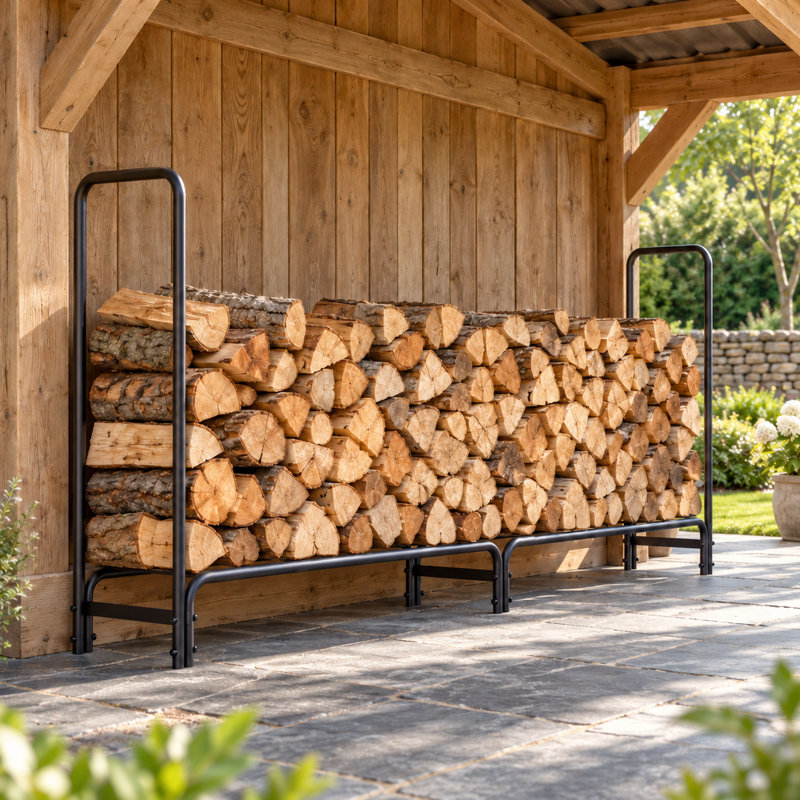 Amazyn 232.7 cm Metal Log Store Freestanding Indoor & Outdoor Firewood Rack