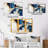 Abstract Geode Gold And Blue Marble Shape III - 3 Piece Print on Canvas-87918292-87918293