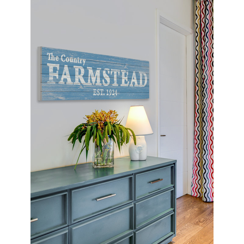 "Country Farmstead-sans cadre", art textuel sur bois, H 10 po x l 30 po x 1,5 po