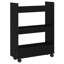 Narrow Storage Trolley 3 Tier Bookcase Rolling Cart Engineered Wood