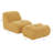 Sal Upholstered Slipper Chair with Ottoman