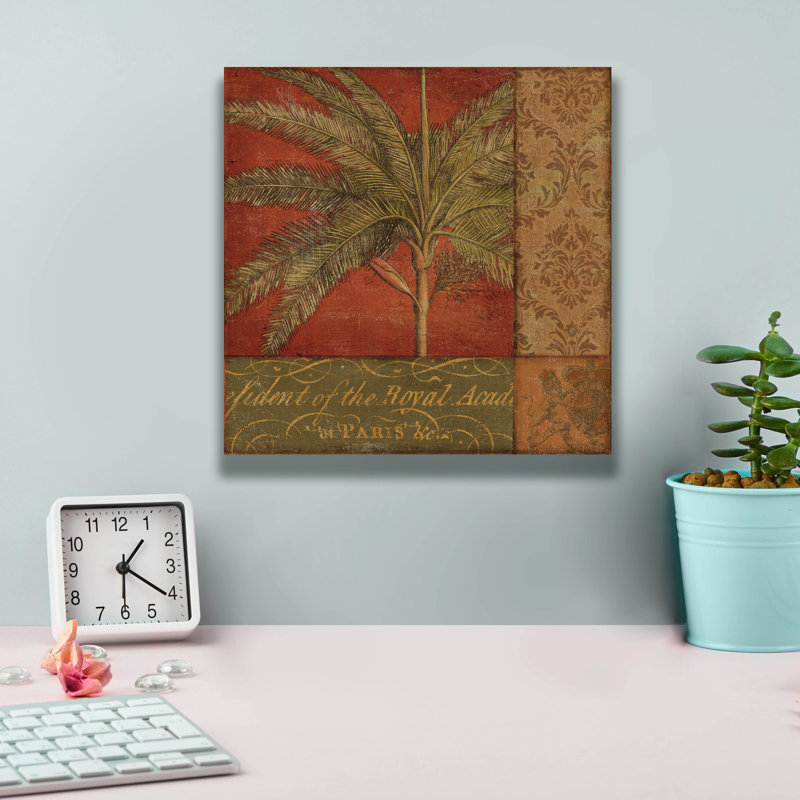 «Golden Palm II» par NBL Studio, art mural en verre acrylique, H 12 po x l 12 po x P 0,75 po