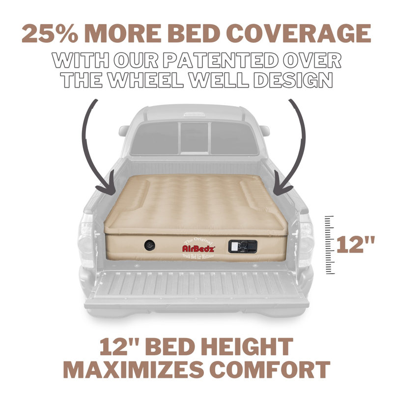 Matelas gonflable pour lit de camion 12 po Pittman Pd-503 | 73 pi x 55 pi x 12 pi | Lits standards de 6 pi 6,5 po
