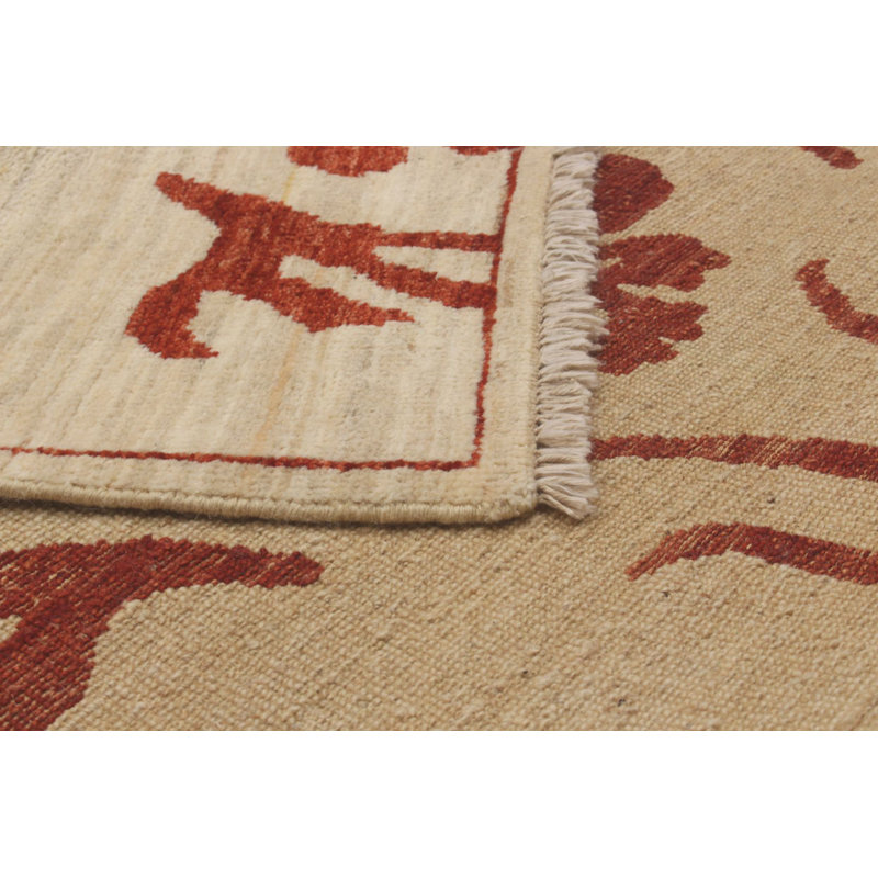 Tapis de zone en laine de chemin de chobi crème 2 pi 7 po x 9 pi 11 po one-of-kind à la main noué la Kalyssa