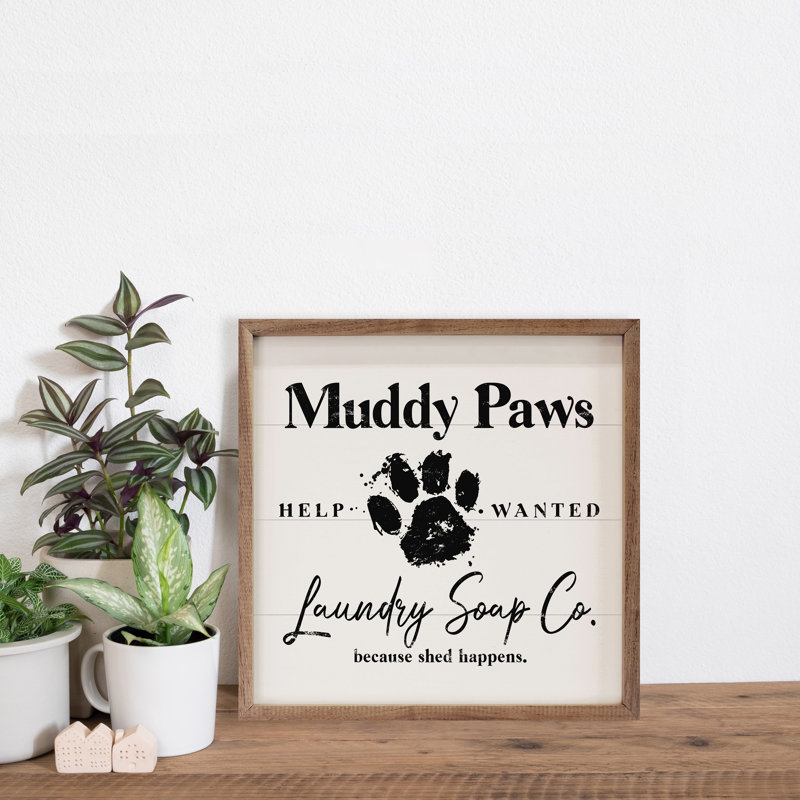 Muddy Paws - blanc, H 4 po x l 4 po