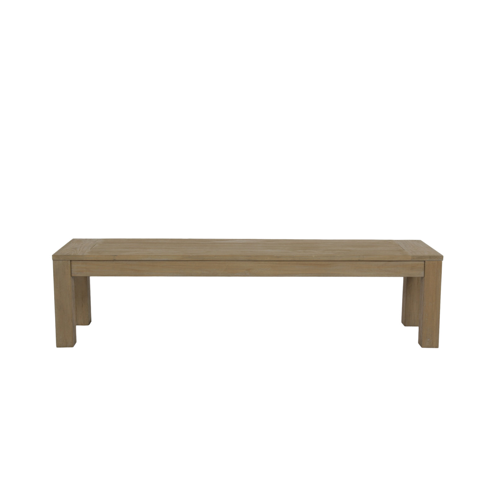 Vienna Coastal Teak Dining Bench, Canvas Natural Sunbrella® Canvas