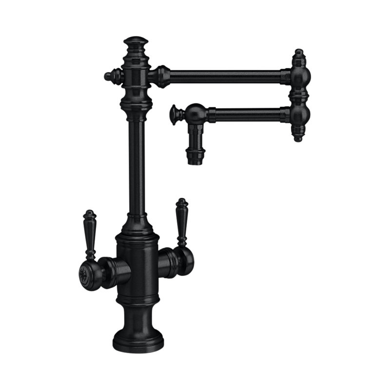 Towson Two Handle Kitchen Faucet - 12" Articulated Spout, Matte Black