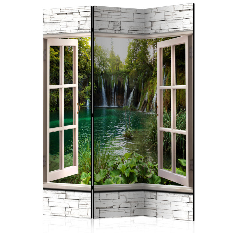 Chorouk Solid Wood Folding Room Divider, 3