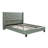 Full Size Bed 1Pc  Bed Set Silver Faux Leather Upholstered Tufted Bed Frame Headboard Bedroom Furniture