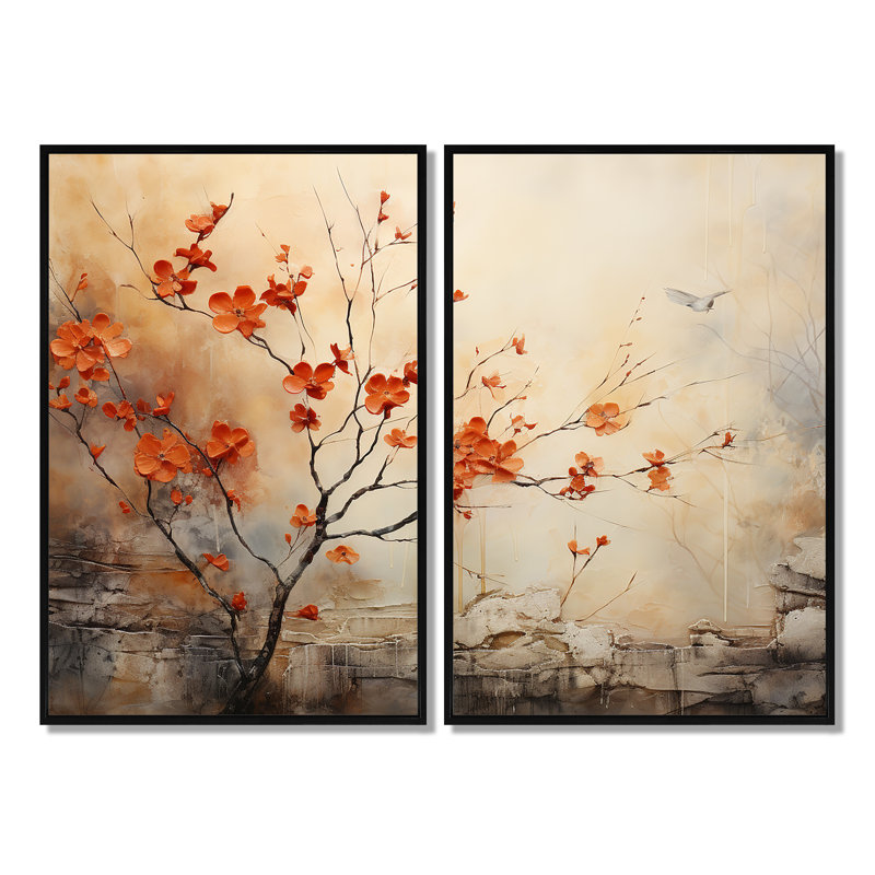 Érable érable incandescent I, Black, 36" H x 48" W, Impression encadrée flottante
