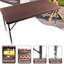 Table pliable de 4 pieds pour le jardin et l'extérieur, portable avec prise fixe, brun et teint lisse - plateau nettoyable imperméable et nettoyable-117595995