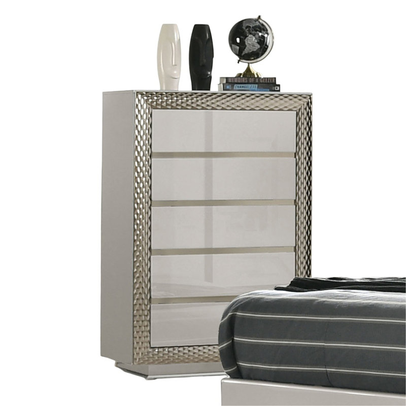 Meuble de chambre de style glam 1pc, Gris