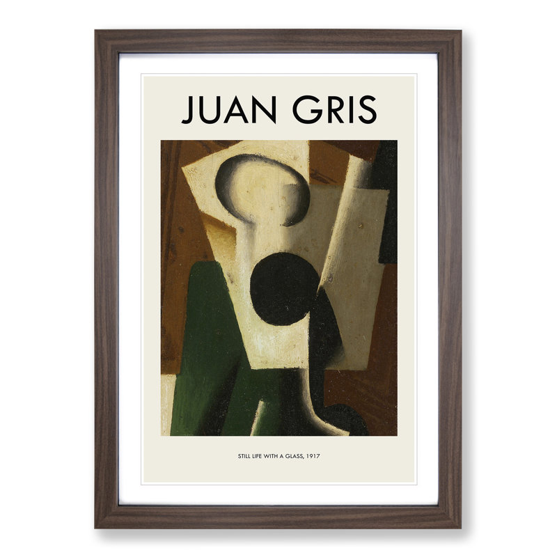 Still Life With A Glass by Juan Gris - Single Picture Frame Print, Walnut Framed, 65cm H x 48cm W x 2cm D