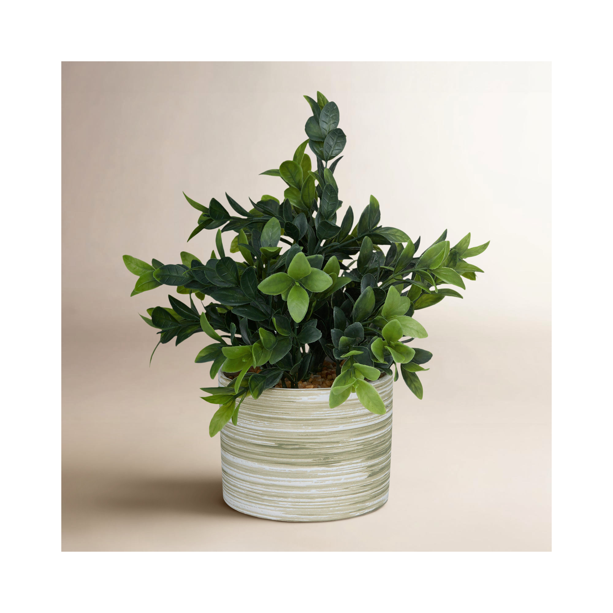 Traditional Plastic Textured Artificial Foliage Plant in Pot