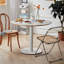 Table de salle à manger ronde en bois manufacturé blanc-693002423