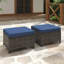 Ensemble de 2 repose-pieds d'extérieur en rotin tissé à la main avec coussins élastiques - Multifonctionnel pour la terrasse, le jardin et la cour-330269016