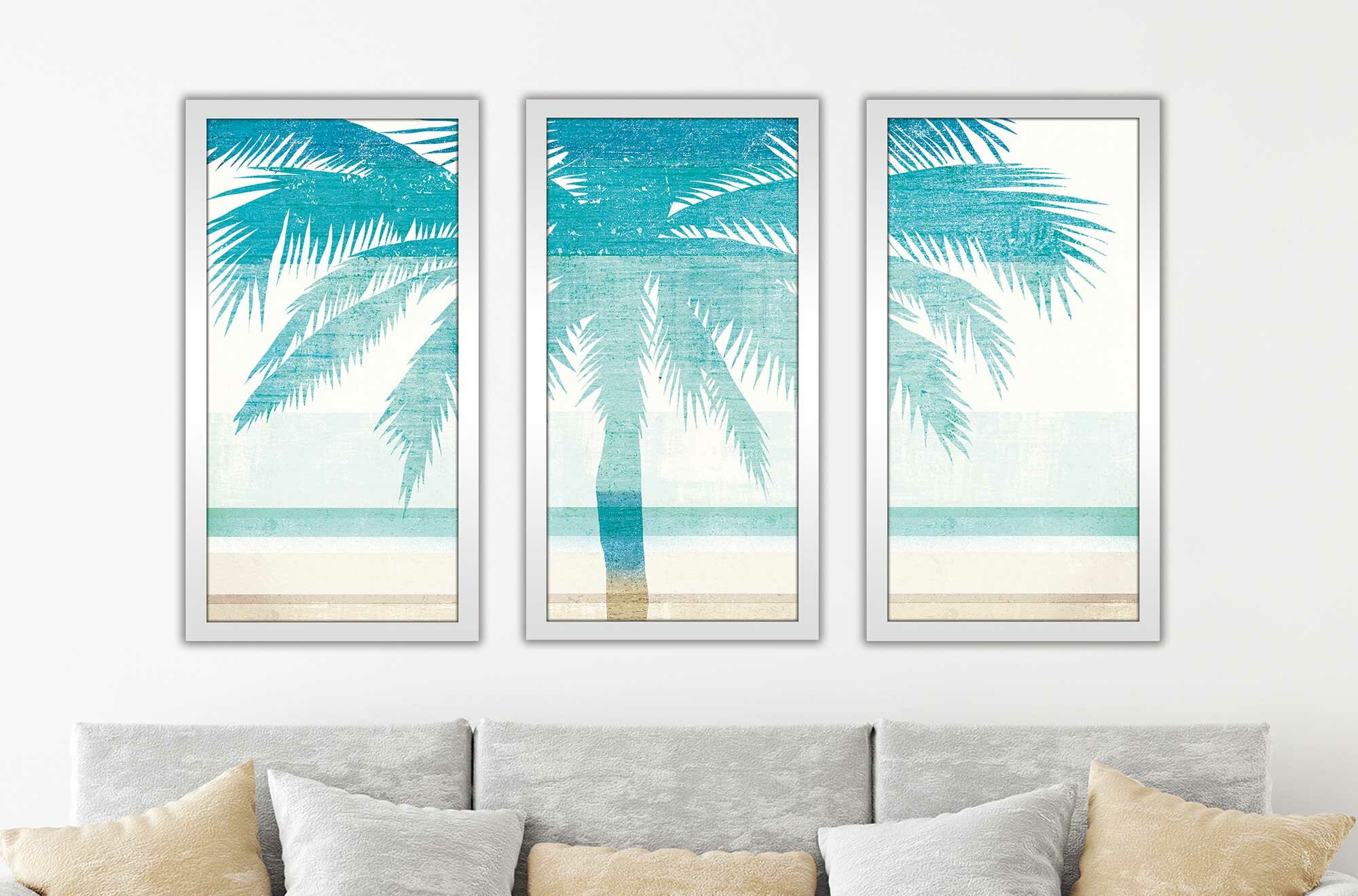 Bay Isle Home™ Beachscape Palms II - 3 Piece Picture Frame Print ...