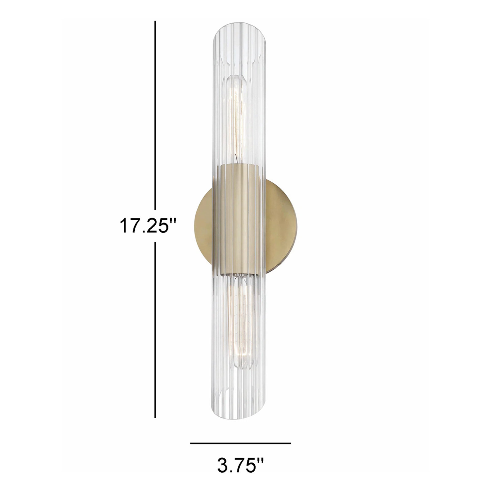 Anston 2-Light Armed Sconce, Aged Brass