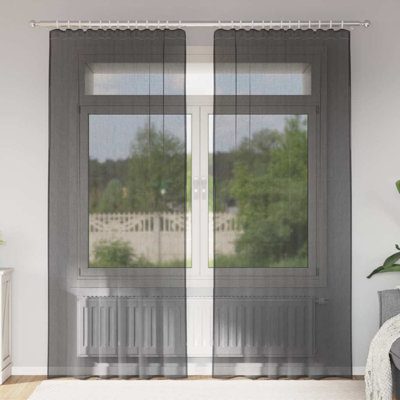 Voile Curtains With Rod Pockets 2 Pcs