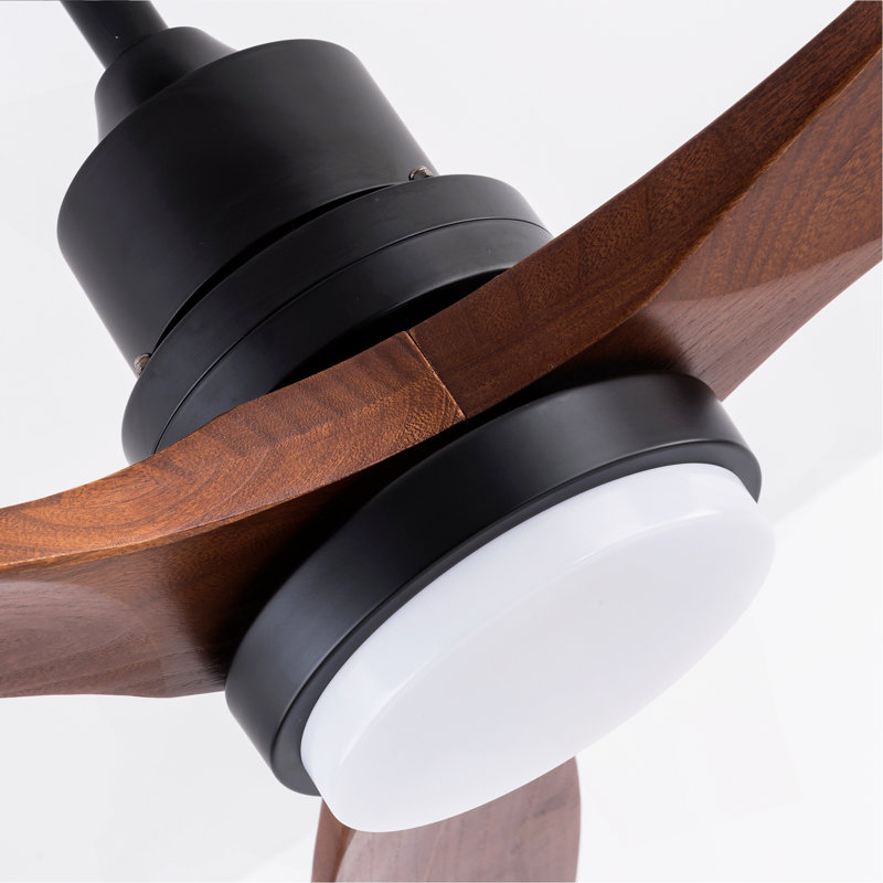 Hot Ventilateur de plafond 72 po avec 3 pales en bois massif, télécommande et moteur à courant continu réversible avec DEL à intensité variable