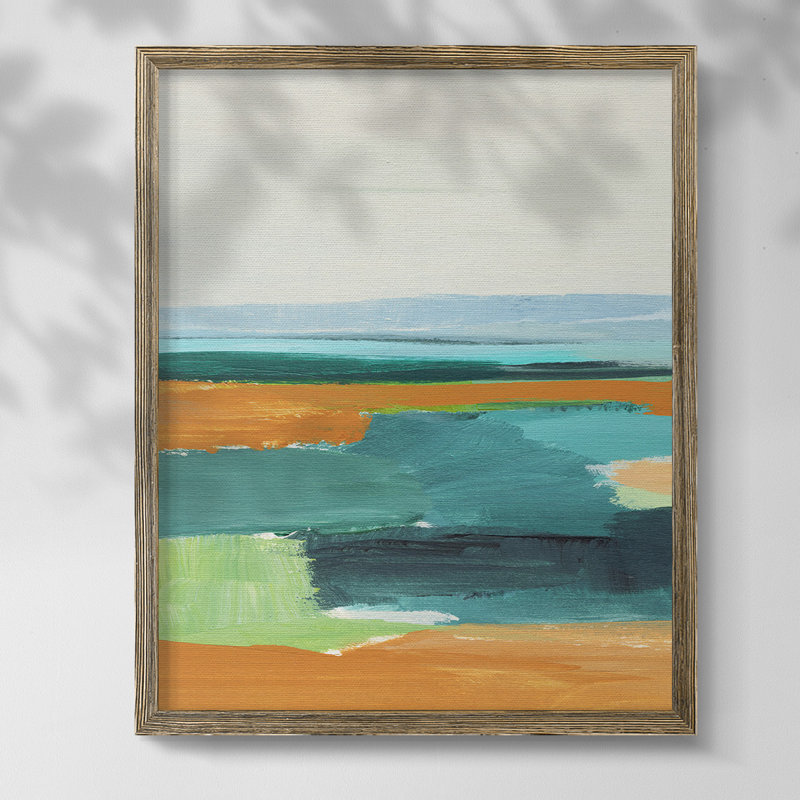 Shifting III, reproduction encadrée, Pas de tapis, Toile avec cadre noyer