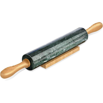 Indian Green Marble Rolling Pin, Natural Heavy Duty Non-Stick Pastry Dough Roller
