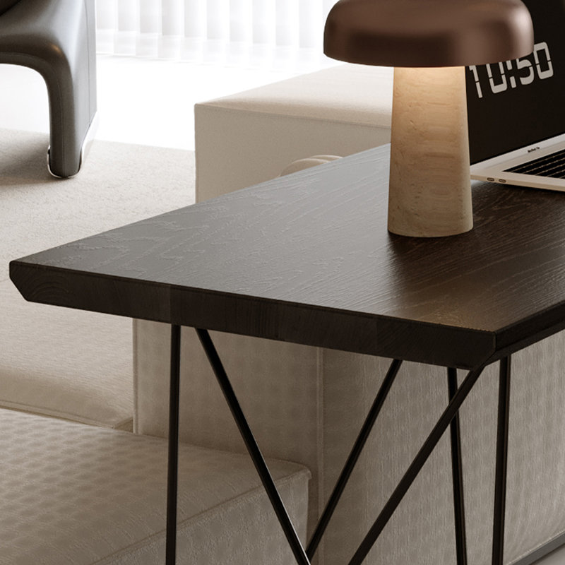 Bureaux rectangulaires noirs en bois massif, H 29,53 po x l 70,87 po x P 23,62 po
