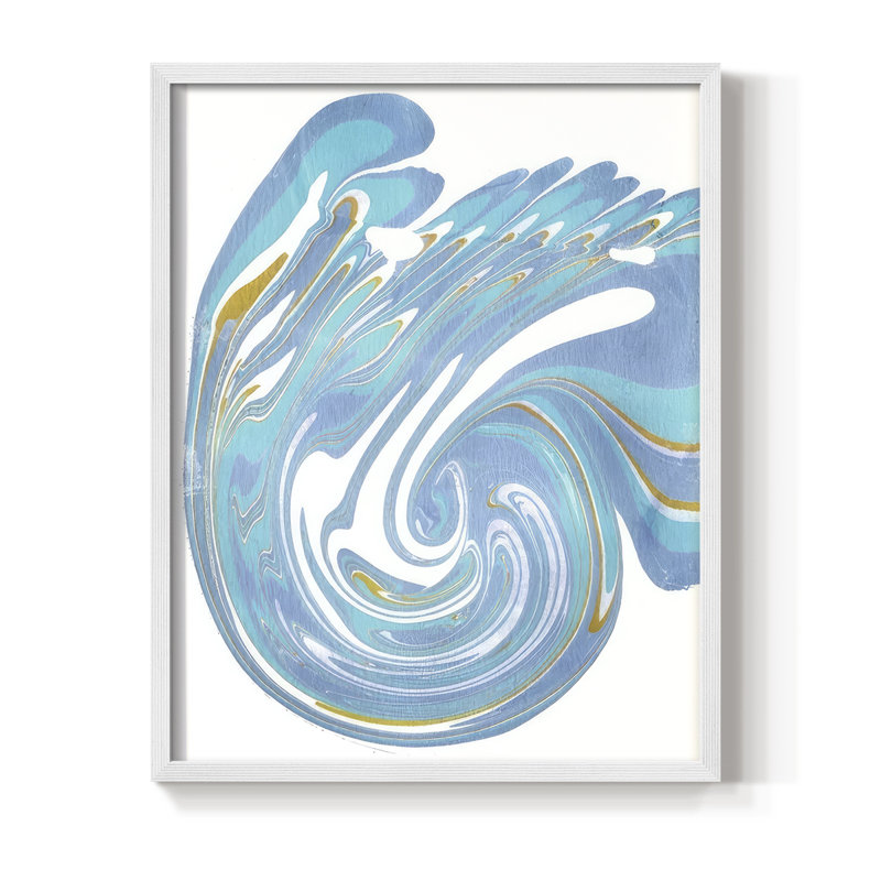 Galaxie III, reproduction encadrée - bois massif, H 11 po x l 9 po, Blanc