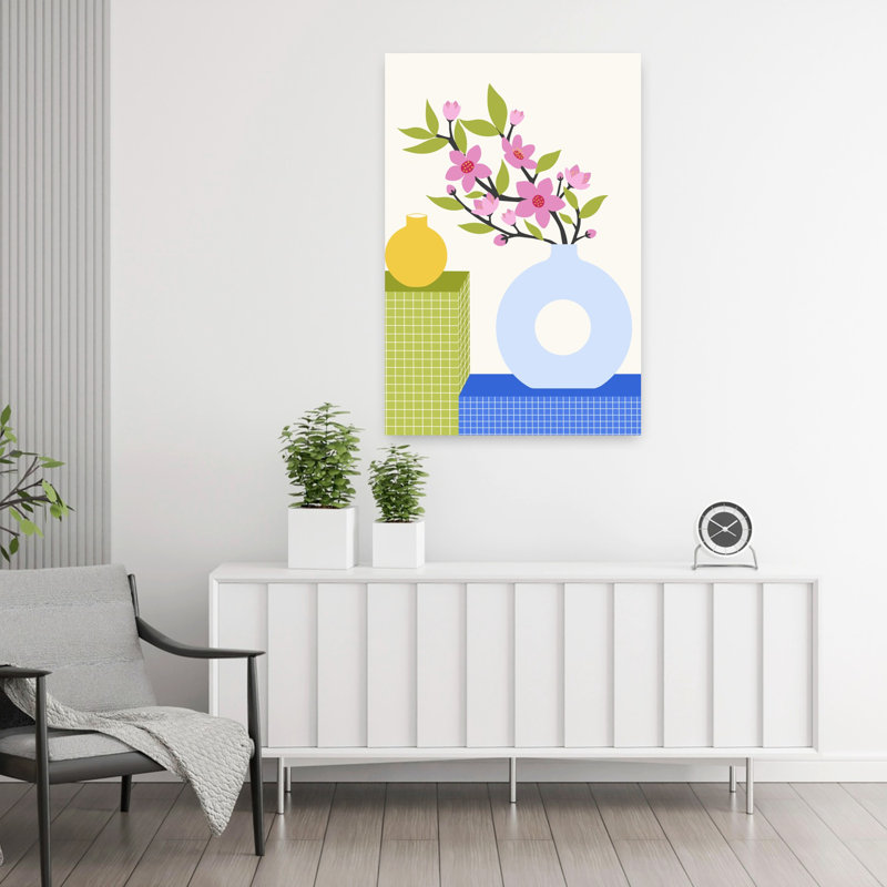 Art contemporain fleur contemporaine, H 36 po x l 24 po