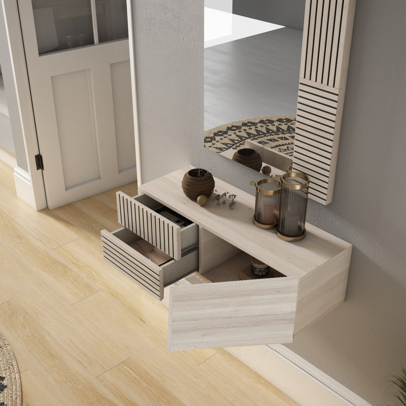 Myrone Accent Shelf, Cream Wood