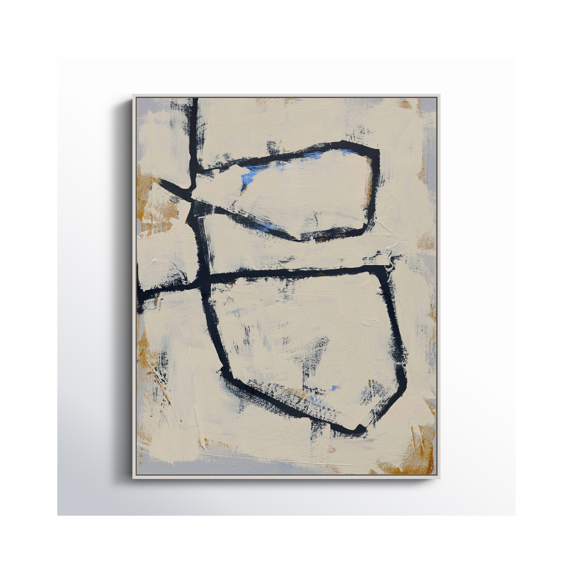 Twisted 5 by Jacques Pilon, White Framed Canvas, 16" W x 20" H