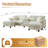 Corduroy Upholstered Sectional Sofa With Storage-Capable Ottomans Modern Cloud U Shaped Couch Built In USB & Type C Port-118704678