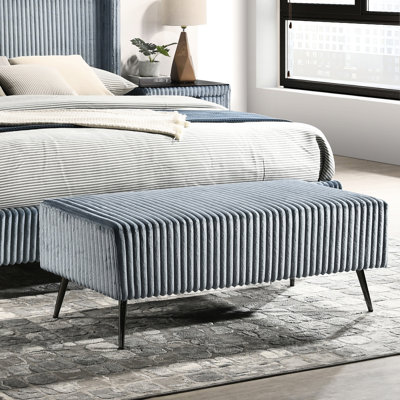 Banc rembourré en velours côtelé