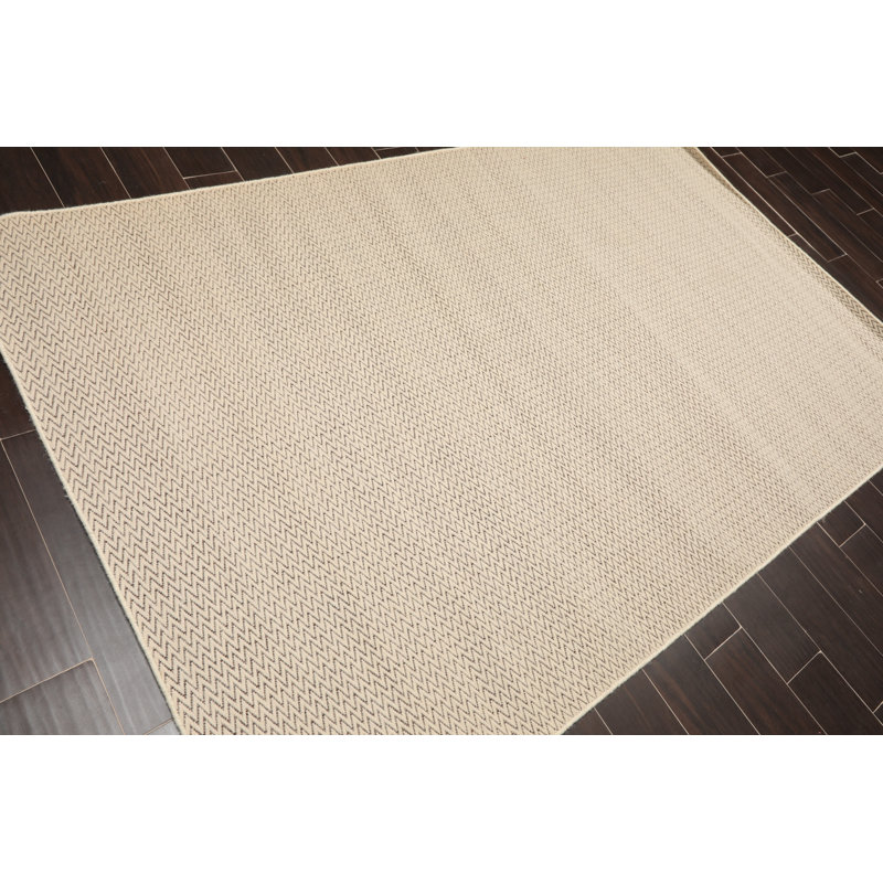 Chevron Tapis décoratif en laine Touffeté à la main jhirayr, Rectangle 4 pi x 6 pi