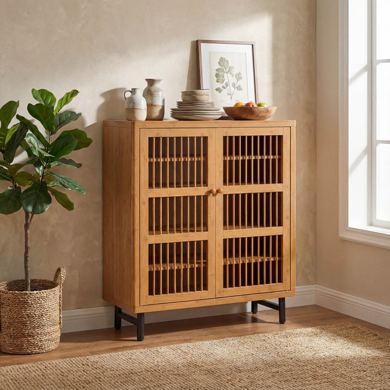 6-Tier Shutter Door Shoe Cabinet with Adjustable Shelves, Modern Wood Entryway Storage Organizer for Hallway, Closet, and Living Room in Natural Finish