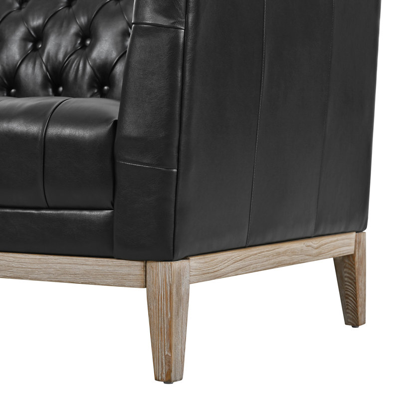 Canapés spacieux, 100 % PU et structure en bois, Chesterfield moderne pour la maison, Noir