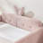 Upholstered Kids Bed Frame with Safety Rails and Storage, Boucle Floor Bed with Headboard and Guardrails, Pink, Full-1965459323-1965459316