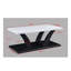 Élégante table basse de salon 3 avec plateau en faux marbre blanc avec finition noire et 2 tables de bout carrées de style moderne