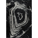 Rapture Gray/Black Abstract Luxury Area Rug