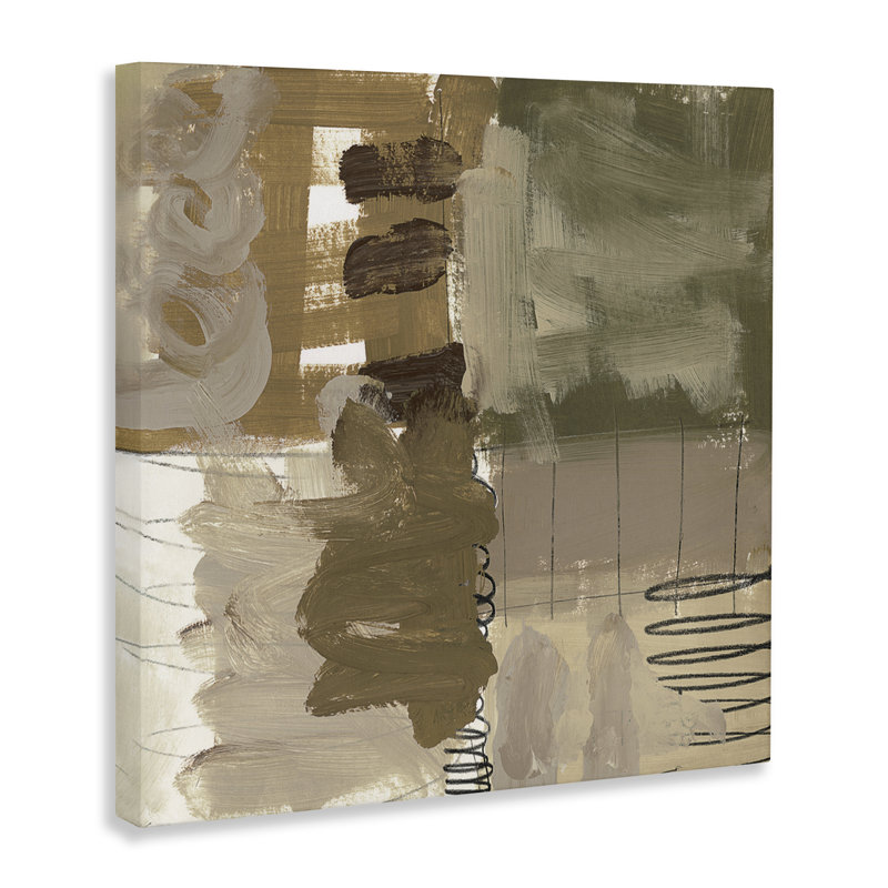 Toile abstraite Holiday Express, conception par Brent Baker, H 17 po x l 17 po