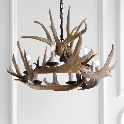 Rohrbach 18" W 3-Light Antler Tiered Chandelier