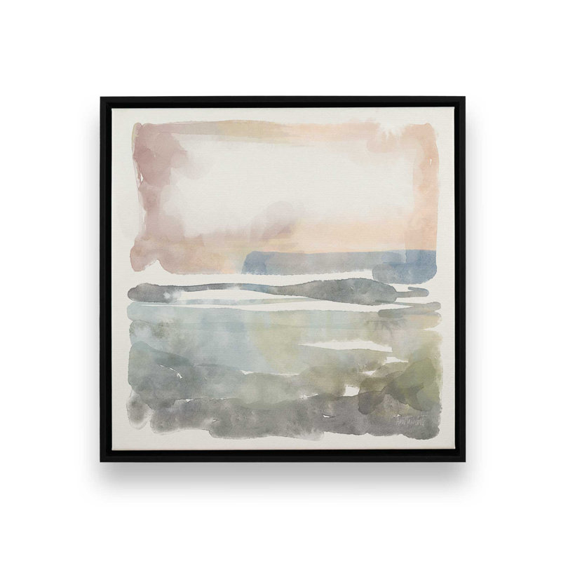«Soft Abstract» par Anne Tavoletti, reproduction d'art sur toile, H 12 po x l 12 po, Cadre flottant, Noir
