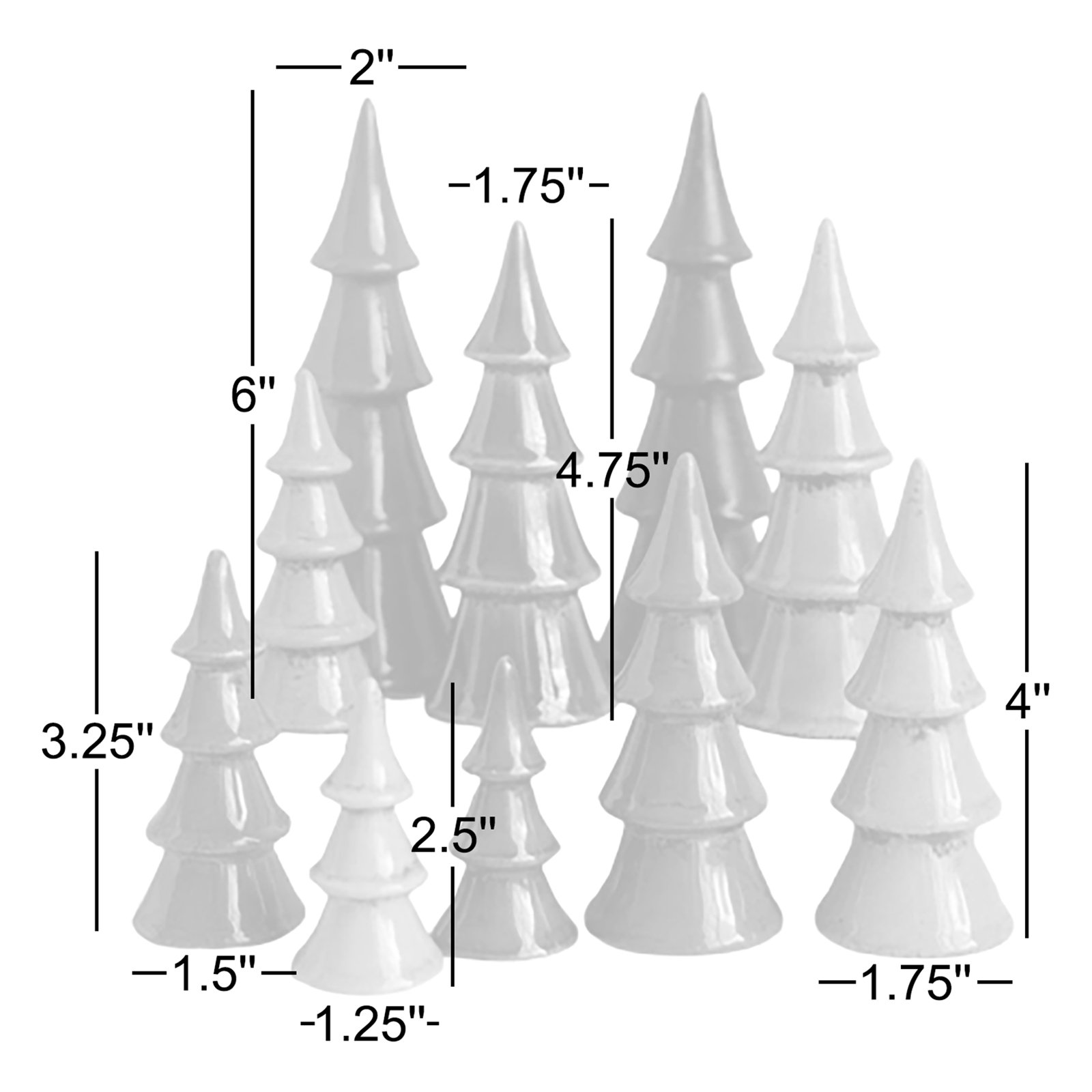 10-Piece Ceramic Tabletop Tree Set