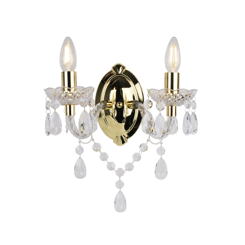 Xan Plastic Candle Wall Light, Clear/Gold