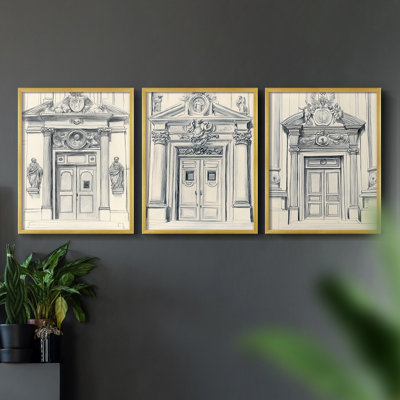 Lanscape Study  Series  V  -Set Of 3 Framed Giclee Prints -Ready to Hang