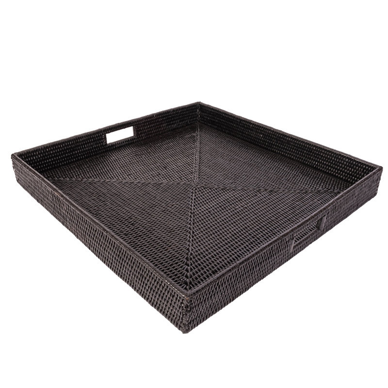 Plateau de service Edmond, H 3 po x l 24 po x P 24 po, Pas de paquet, Noir Tudor