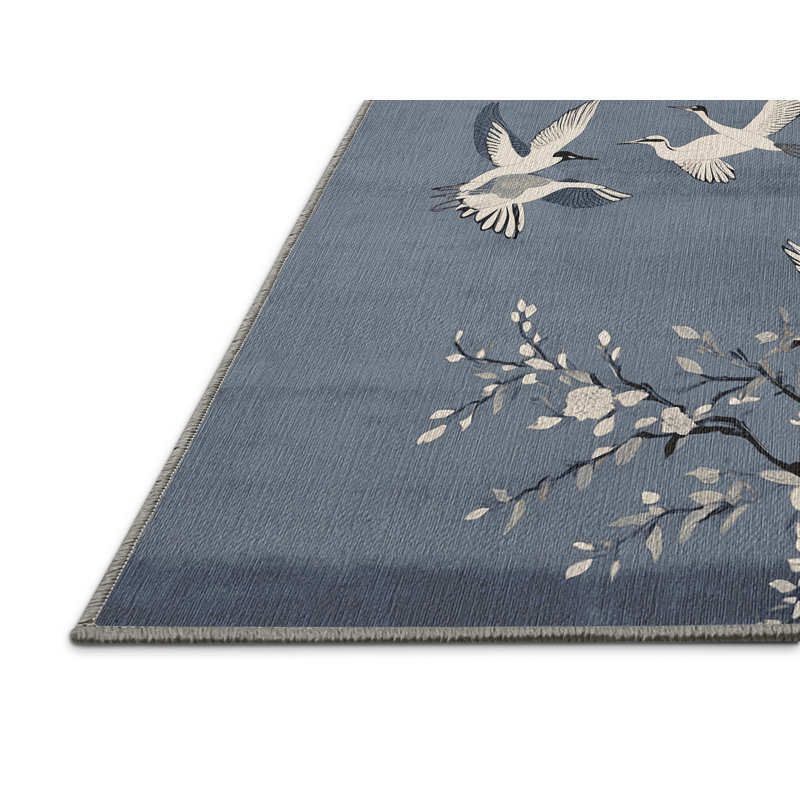 Machine Washable Gray Area Rug, Round 7'