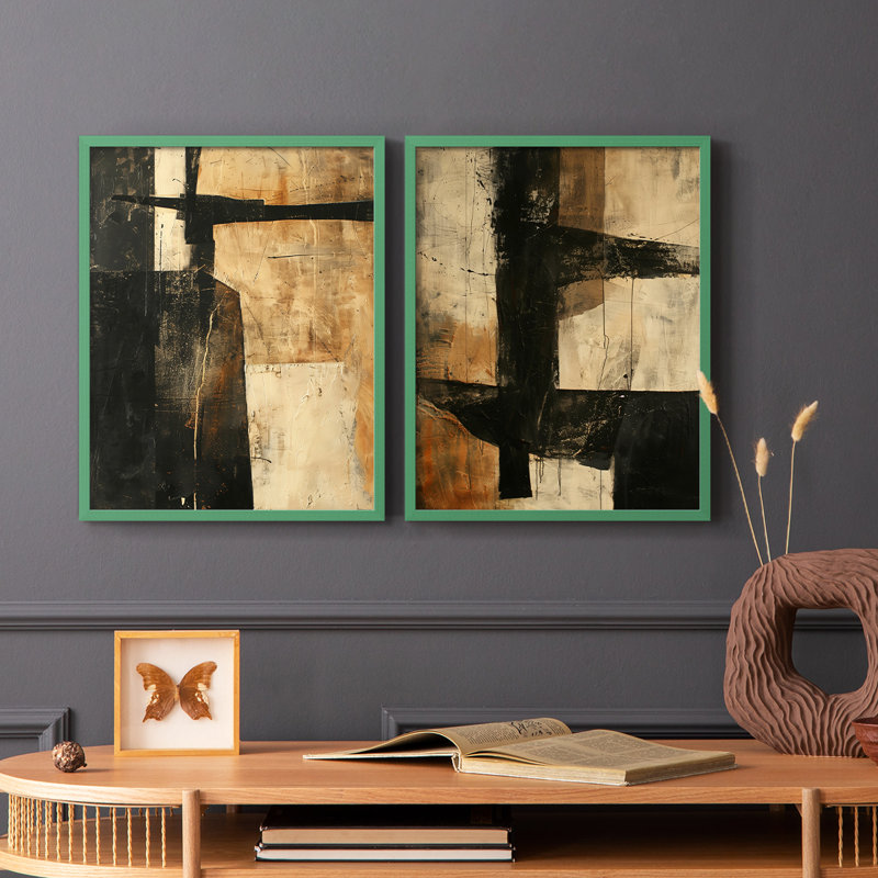 ABSTRACT Series CCCCLV - reproduction encadrée de qualité supérieure - prête à être accrochée - aucun clou requis - aucun clou requis